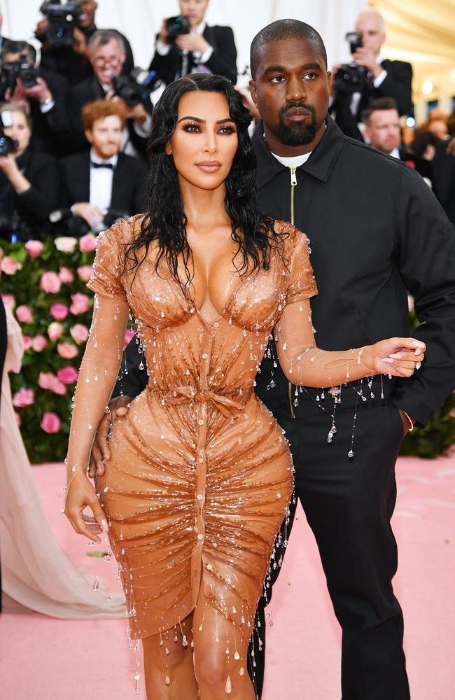 Kim Kardashian and Kanye West post-fight at Anna Wintour’s VVVIP ball. Picture: Getty Images for The Met Museum/Vogue