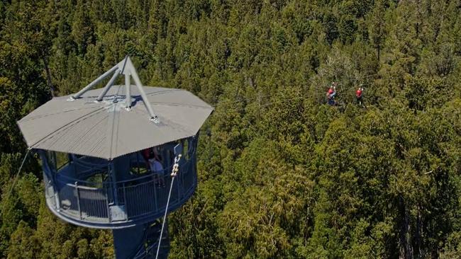 The West Coast Tower Zipline in New Zealand. Picture: Supplied/treetopsnz.com