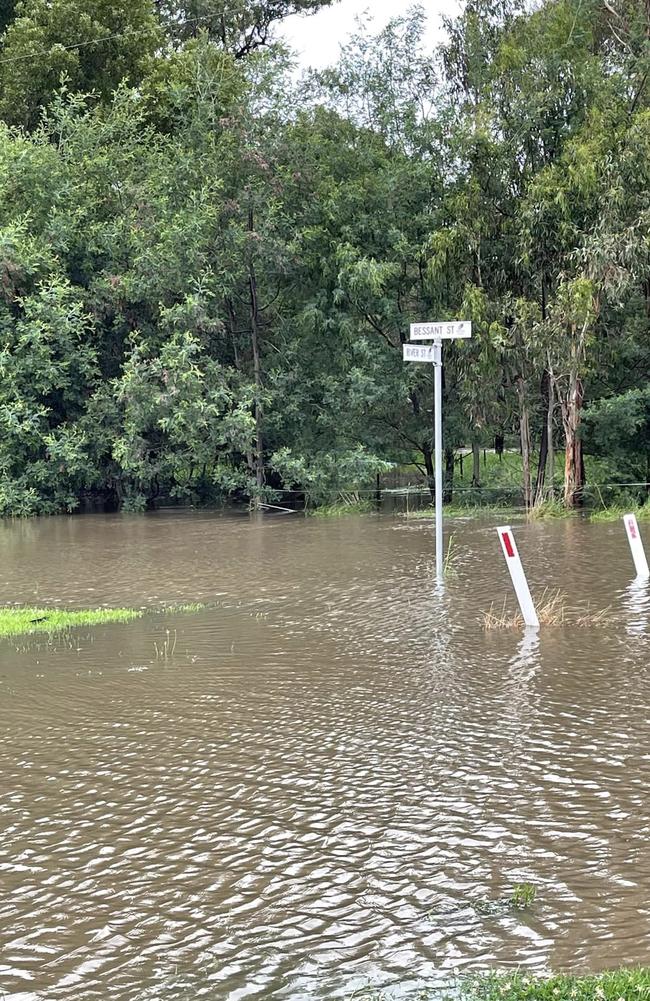 Floodwaters in Heyfield. Picture: Seaton CFA