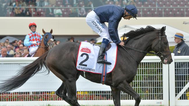 The Cliffsofmoher and Hugh Bowman before last year’s Caulfield Cup.