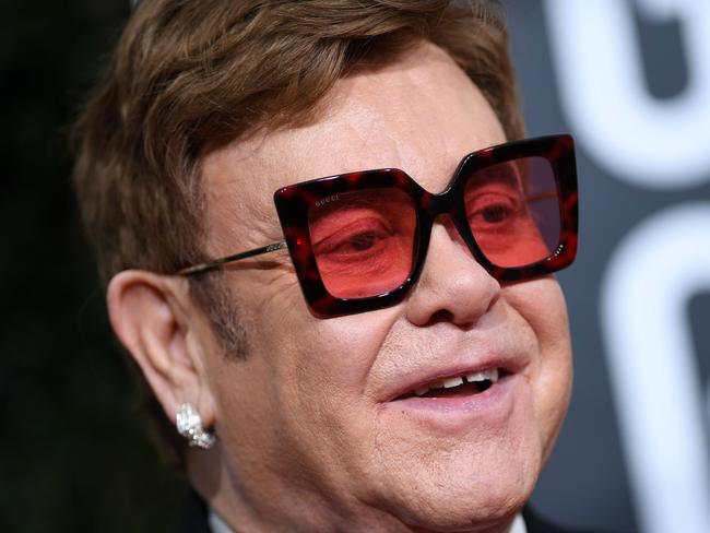 British musician Elton John arrives for the 77th annual Golden Globe Awards on January 5, 2020, at The Beverly Hilton hotel in Beverly Hills, California. (Photo by VALERIE MACON / AFP)