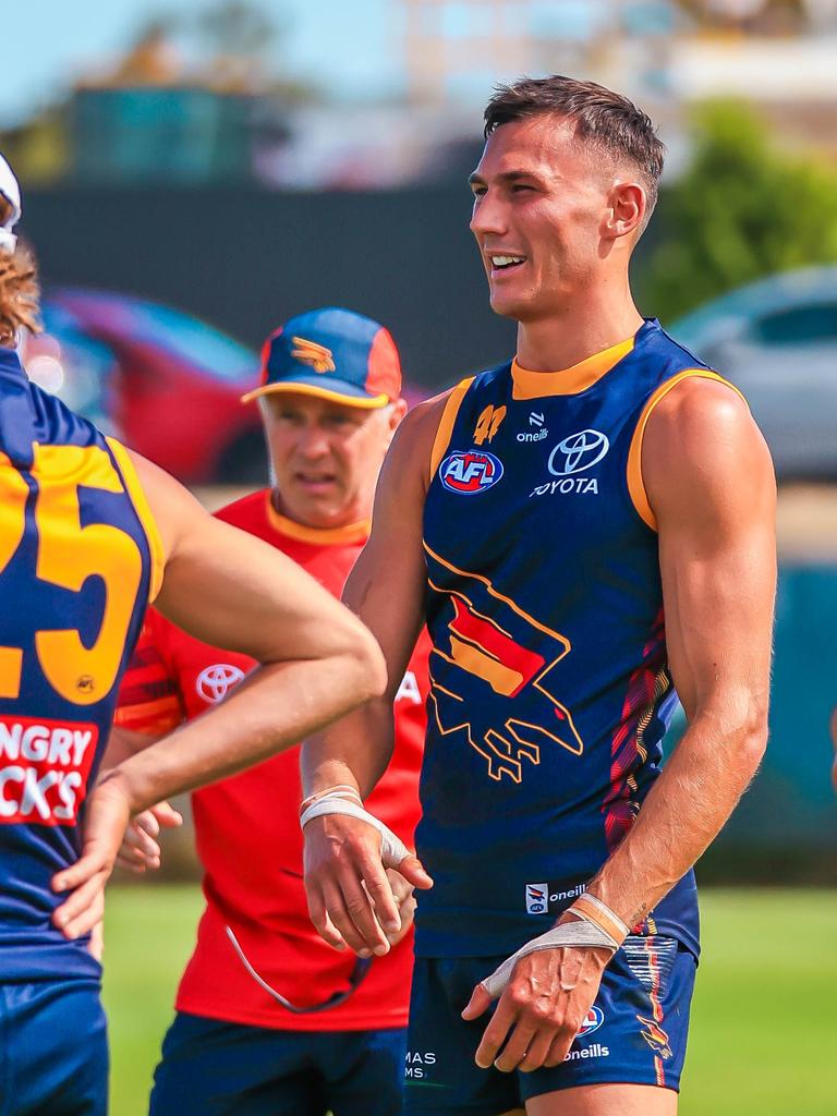 Adelaide recruit Isaac Cumming during the Crows' pre-season training session at West Lakes on December 2. Picture: Adelaide FC/Zac Standish