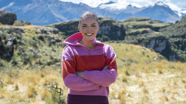 Australian actor Olympia Valance filming reality television series The Summit in New Zealand.