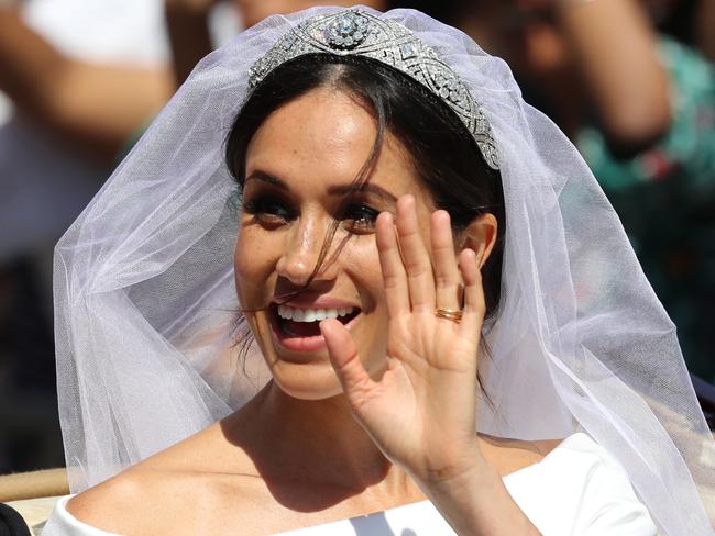 A royal wave from the Duchess of Sussex. Picture: Getty Images