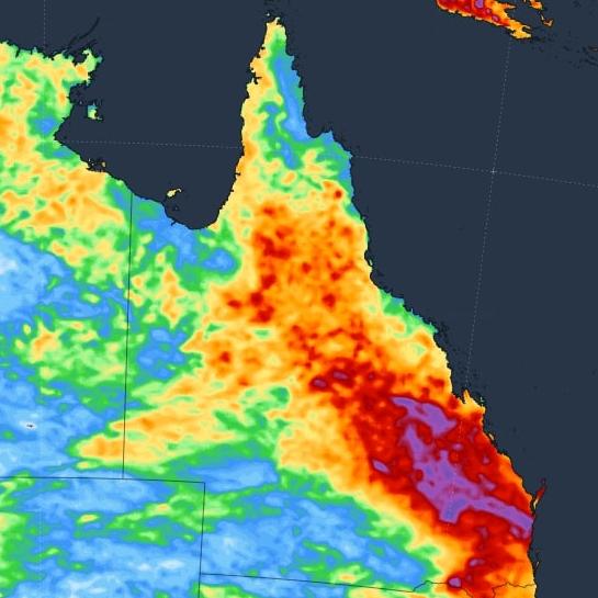 South East Queensland is bracing for a second round of severe storms tonight, with more than 100mm over the next 48 hours forecast. Picture: Weatherzone