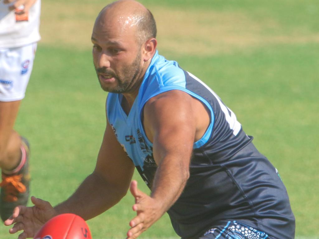 Matt Campbell playing for Darwin Buffaloes in the NTFL. Picture: Glenn Campbell