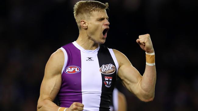 Nick Riewoldt will leave a big hole in St Kilda’s forward line next year. Picture: Michael Klein