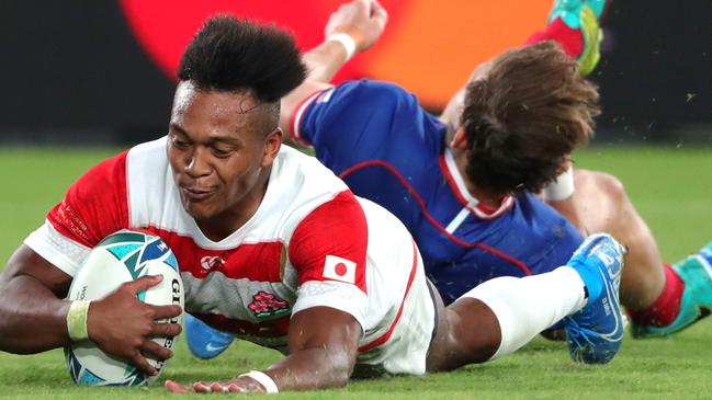 Kotaro Matsushima scored a hat-trick of tries in his side’s big win against Russia.