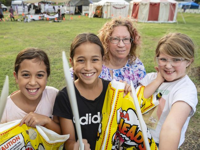 Dee Sanson (back) with (front, from left) sisters Dawn and Mae Fatiaki and their cousin Chelsea Watt at the Toowoomba Royal Show, Friday, March 31, 2023. Picture: Kevin Farmer