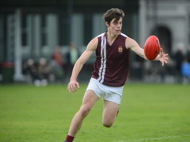 Sydney’s George Hewett, pictured playing for Prince Alfred in 2013, narrowly missed the cut to make the college’s all-time team. Picture: Luke Hemer