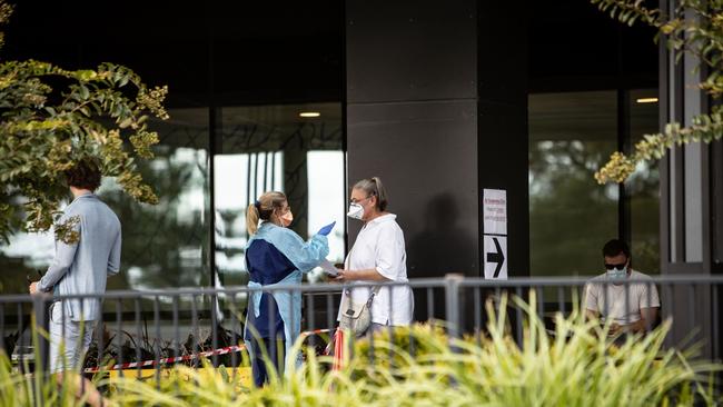 Northern Beaches Hospital’s COVID-19 clinic on March 17, 2020. Picture: Julian Andrews.