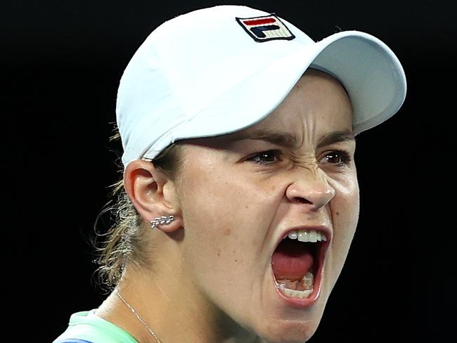 MARCH 23, 2022: World number 1 and three-time Grand Slam winner Ash Barty has announced her retirement from tennis at the age of 25. MELBOURNE, AUSTRALIA - JANUARY 26: Ashleigh Barty of Australia celebrates after winning match point during her Women's Singles fourth round match against Alison Riske of the United States on day seven of the 2020 Australian Open at Melbourne Park on January 26, 2020 in Melbourne, Australia. (Photo by Cameron Spencer/Getty Images)