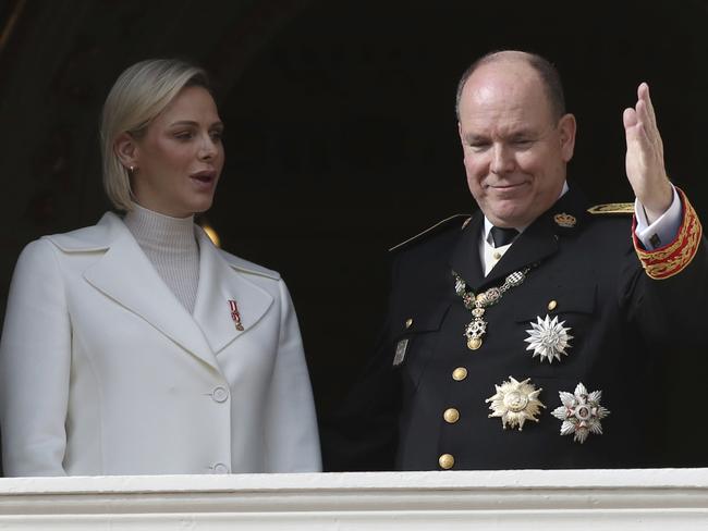 Prince Albert with his wife, Charlene. Picture: AP