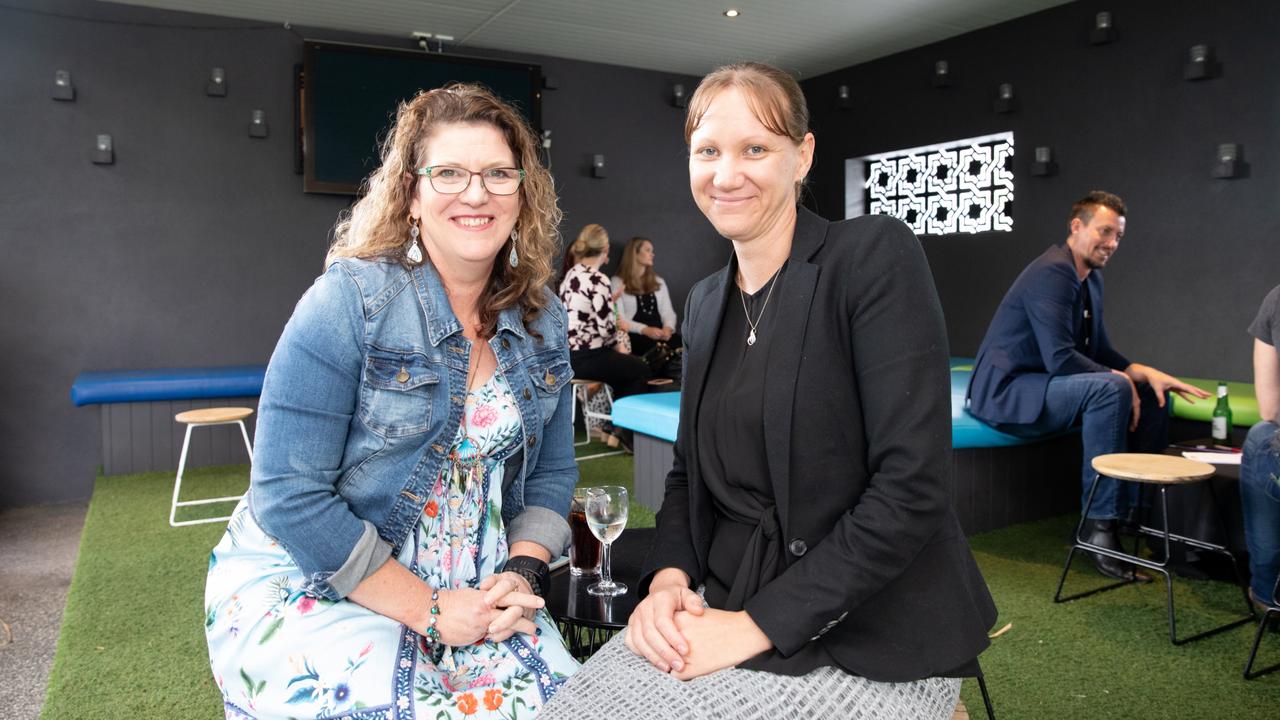 Sonya Jacobsen and Angela Redmann at the Business Moreton Bay Region interactive luncheon. Picture: Dominika Lis.