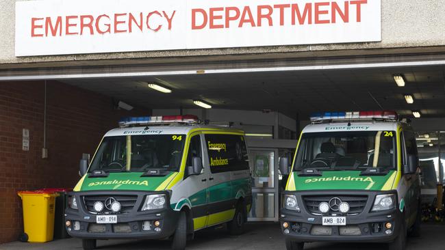 Ambulances at the Queen Elizabeth Hospital. Picture: NCA NewsWire