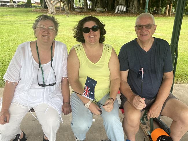 Anaree Nelson, Yvette and Ray celebrate Australia Day in Maryborough,