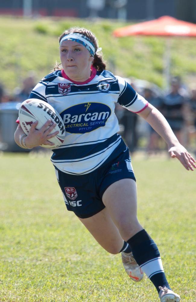 Ataliah Love in the Carltons and Brothers clash in the RLMD women‘s semi-finals, 22 August 2021. Picture: Marty Strecker