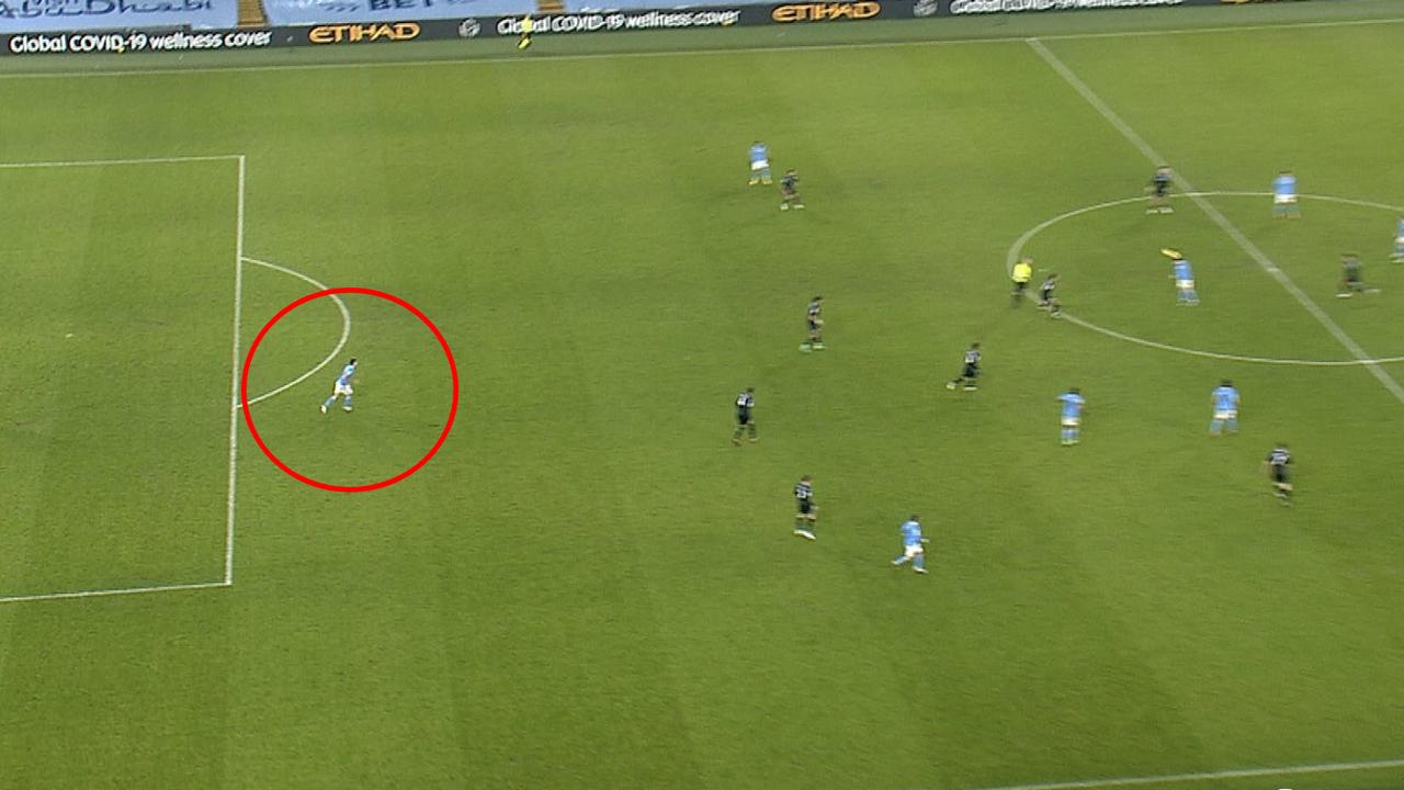 Rodri came from a long way behind the play to affect the lead-up to City's goal.