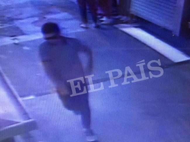 A suspect believed to be Younes Abouyaaqoubis is captured by a security camera walking through La Boqueria seconds after the attack. Picture: El Pais/AP