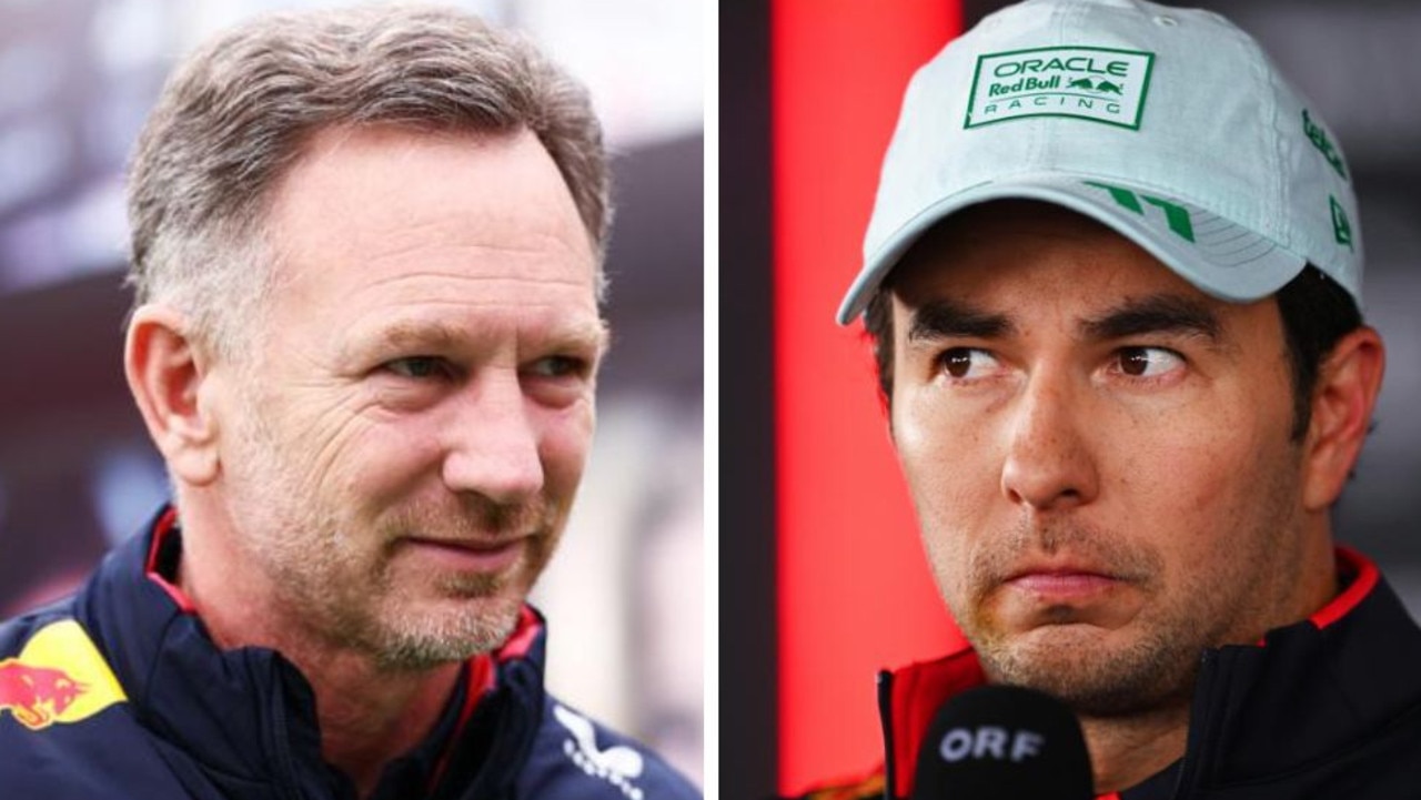 Christian Horner and Sergio Perez. Photos: Getty Images