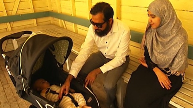 Innocent victims ... the couple with their baby son Muhammad.