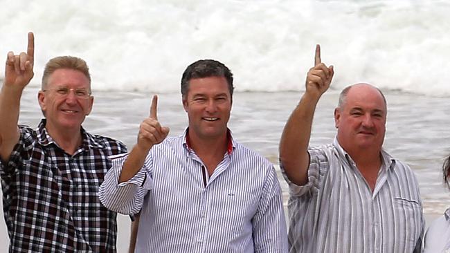 LNP won 10 seats on the Gold  Coast in the  2012  State Election , (L-R) Mark Boothman MP for Albert , Alex Douglas MP for Gaven , Jann Stuckey MP for Currumbin  , Michael Crandon MP for Coomera , John-Paul Langbroek MP for Surfers Paradise , Michael Heart MP for Burleigh , Verity Barton MP for Broadwater , Rob Molhoek MP for Southport , Ray Stevens MP for Mermaid Beach and Ros Bates MP for Mudgeeraba