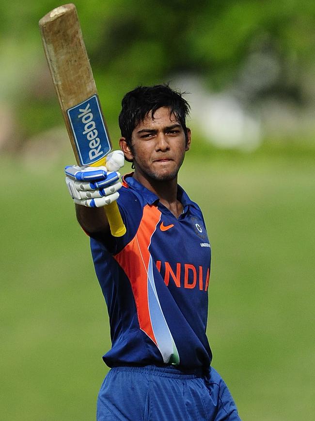 Unmukt Chand scores a century for India Under-19s in 2012.