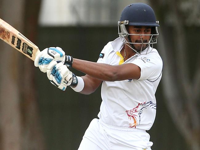 VTCA cricket: Deer Park v Tullamarine, Hashan Wanasekara of Deer Park battingSaturday, December 5, 2020, in Deer Park, Victoria, Australia. Picture: Hamish Blair