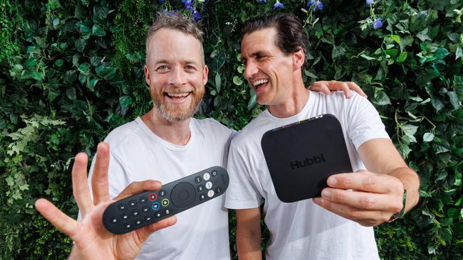 Hamish and Andy promote the new Hubbl device for entertainment in Sydney earlier this year. Picture: NCA NewsWire / David Swift