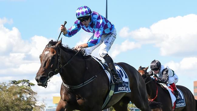 Pride Of Jenni ridden by Declan Bates wins the The Sharp EIT All-Star Mile at Caulfield Racecourse on March 16, 2024 in Caulfield, Australia. (Photo by Reg Ryan/Racing Photos via Getty Images)