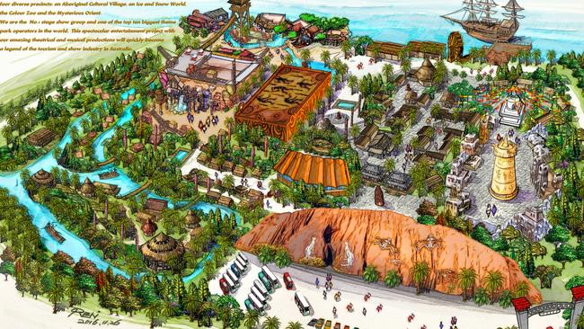 Artist impression of Songcheng groups planned theme park at Carrara. Imaged supplied by Canford Property Group