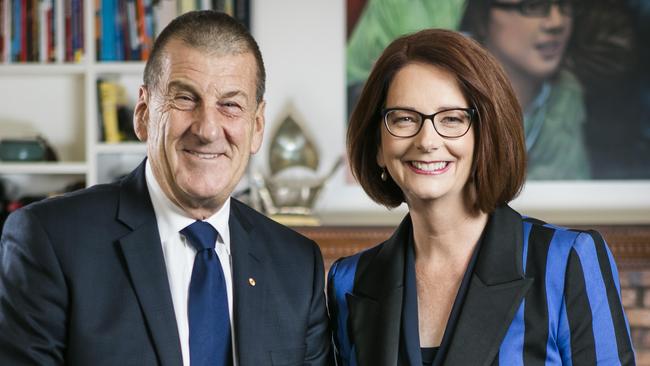 Beyondblue chair Julia Gillard with former chairman Jeff Kennett.