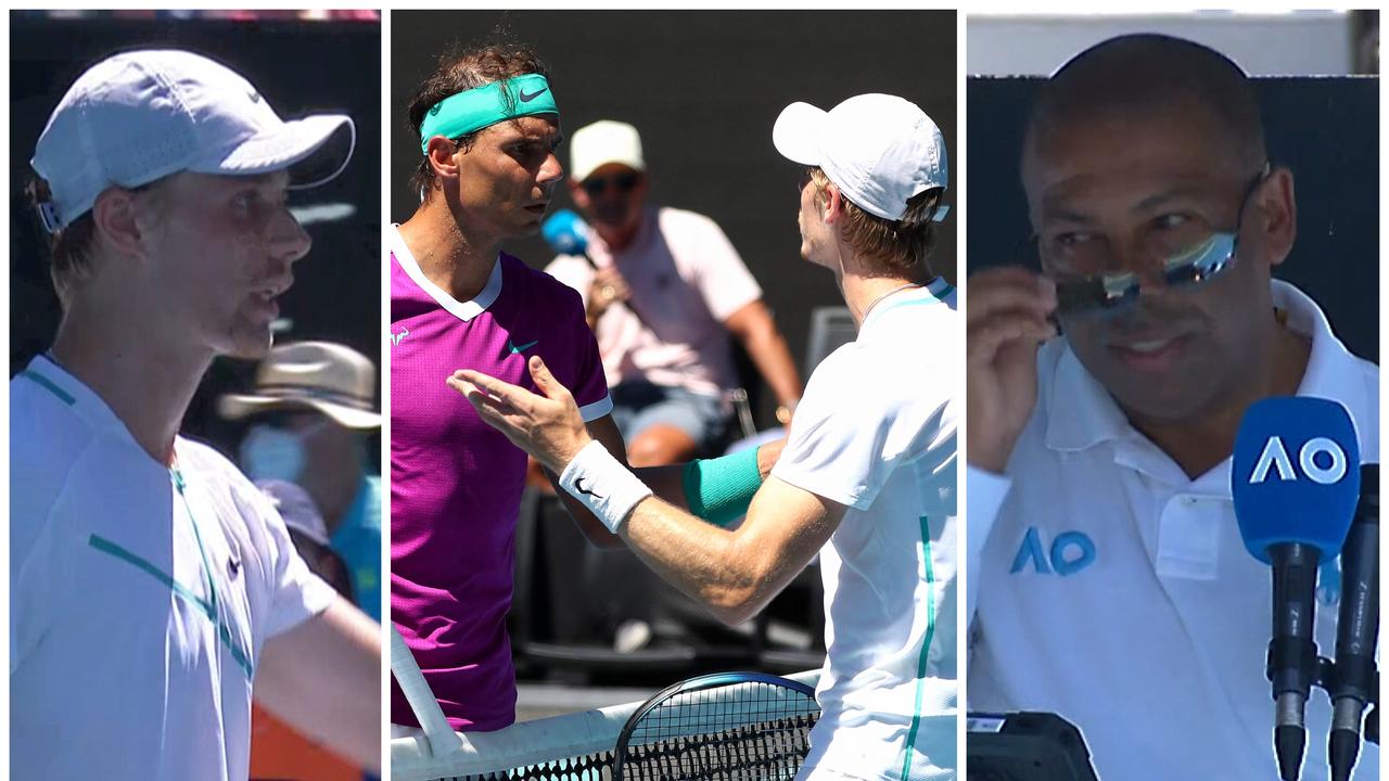 Australian Open 2022 Rafael Nadal vs Denis Shapovalov, umpire, Carlos Bernardes, corrupt, argument, video, reaction, press conference