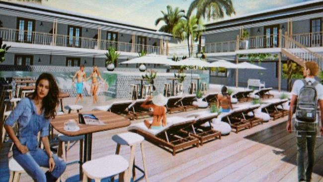 An artist's view of how the Bounce Hostel at Noosaville would look. Picture: Contributed