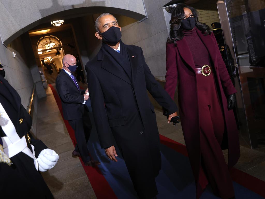 Former US president Barack Obama and Michelle Obama at the inauguration of Joe Biden. Picture: Getty Images