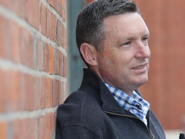 Australian Christian Lobby leader Lyle Shelton is doorknocking in Geelong today to encourage people to vote No in the SSM survey. Picture: Peter Ristevski