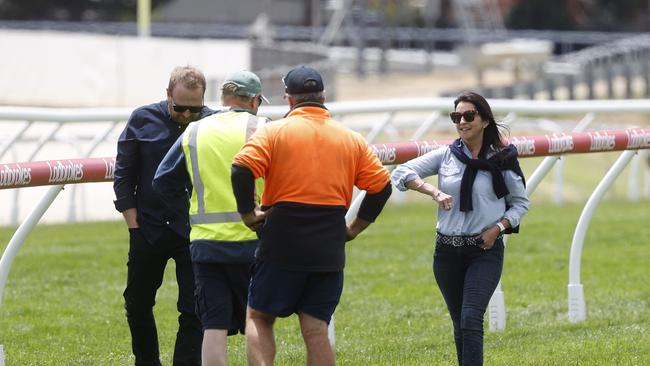 Liberal Minister Jane Howlett at the Track inspection at Elwick Racecourse. Picture: Zak Simmonds