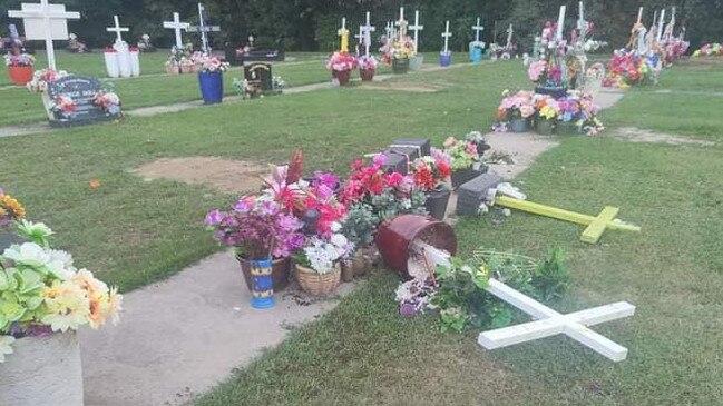 Vandals have targeted the Torres Strait Islander graves located at the Martyn Street Cemetery. Picture: Supplied