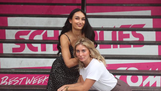 Leilani May and Bonnie Blue (pictured 2023) recruited Schoolies in Surfers Paradise for X-rated online content. Picture: Glenn Hampson