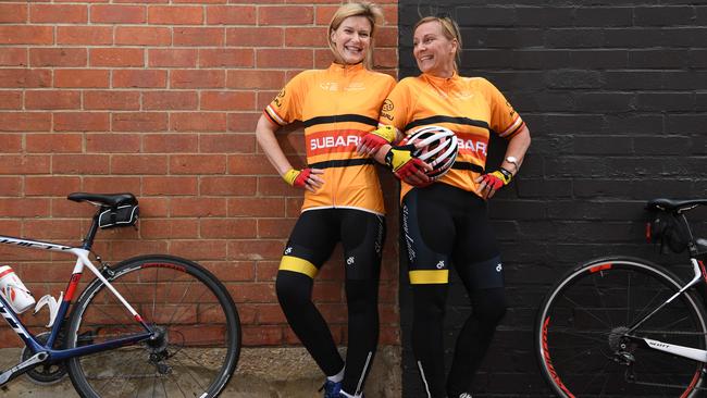 TDU CHALLENGE. Belinda Bramley and sister Felicity Laing from the 'Skinny Lattes'. STORY: an all-female cycling club that will take part in the Challenge Tour at this year's TDU. Picture: Tricia Watkinson