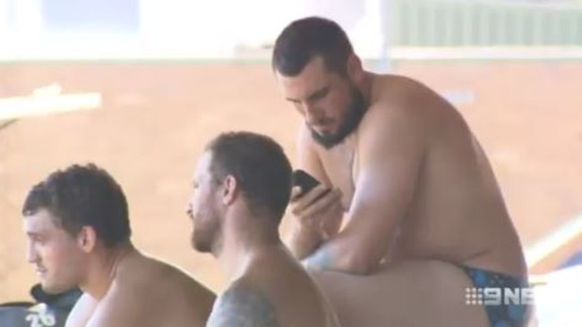 Channel Nine's pictures of a shirtless Jack Bird.