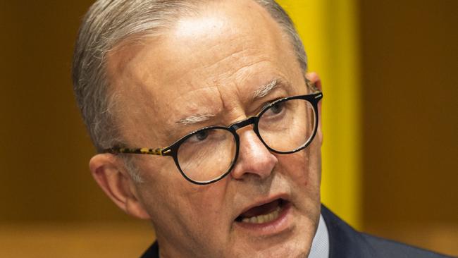 CANBERRA, AUSTRALIA - NewsWire Photos June 17, 2022:  Prime Minister Anthony Albanese at a press conference after the National Cabinet meeting at Parliament house, Canberra. Picture: NCA NewsWire / Martin Ollman