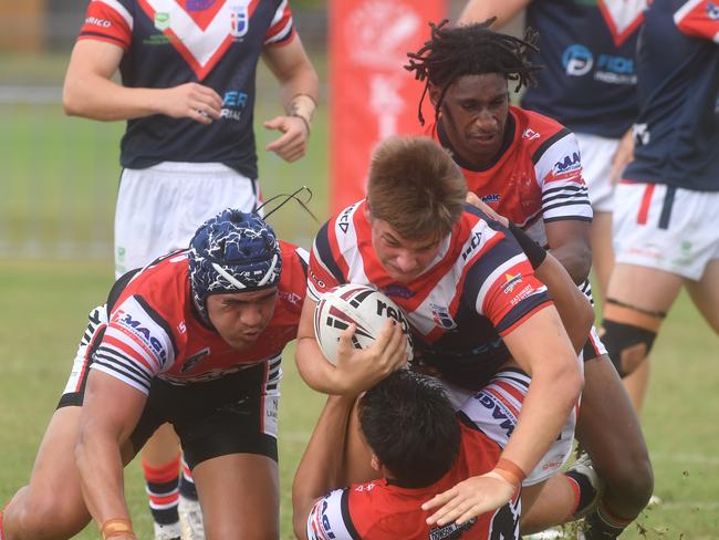 Kirwan State High School hosts St Patrick's College, Mackay, in round 1 of the 2025 Aaron Payne Cup. Picture: Evan Morgan