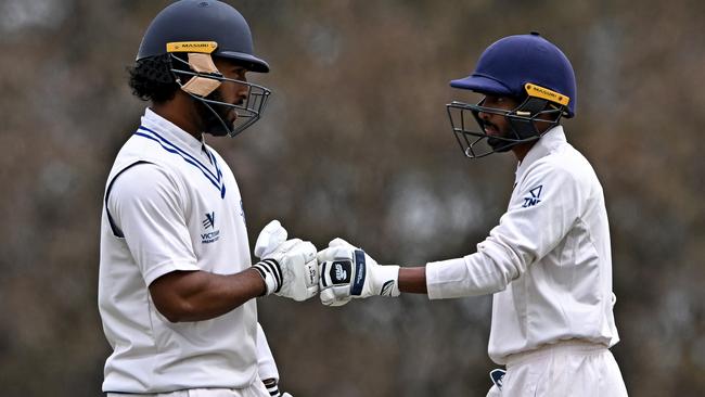 Odil Perera and Damith Perera in action for Greenvale Kangaroos. Picture: Andy Brownbill