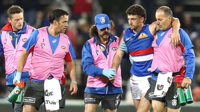 Tom Liberatore was concussed during last week’s match against GWS. Picture: Getty Images