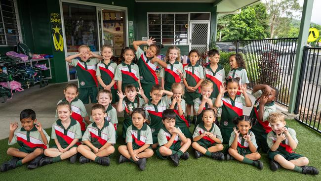 My First Year 2024: Holy Cross Primary School: Prep S: back: Bodhi, Zoe, Sharra, Aaliyah, Ruby, Shadae, Frederick, Peter; middle: Melissa, Abraham, Lucia, Ryder, Milla, Jaxon, Corrina, Theodore; Yugan, Marley, Kian, Kitty, Eli, Miranda, Keeratjot, Benji. Picture: Emily Barker