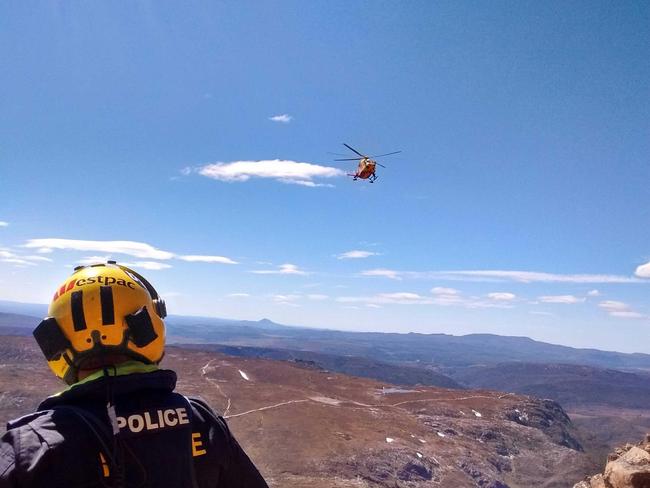 MERCURY TASMANIA. The rescue helicopter rescued an injured walker from Cradle Mountain today (20/11/16) Picture supplied by Tasmania Police.