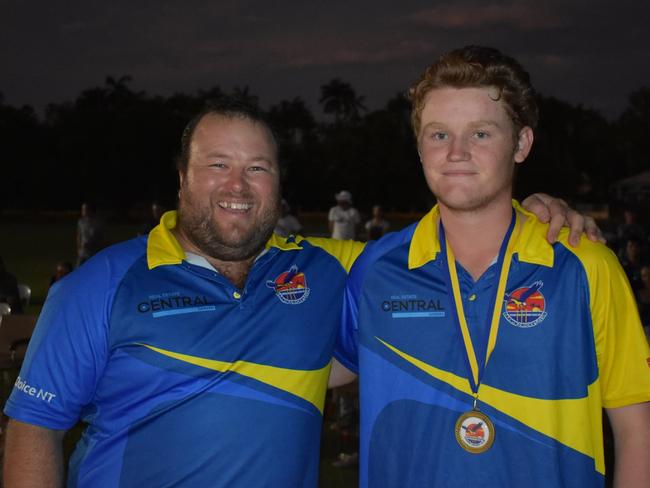 Wil Pilkington (right) was the club’s Graham Benjamin medallist in 2020. Picture: Darwin Cricket Club.