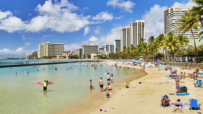 Tourists on Waikiki Beach. Picture: iStock