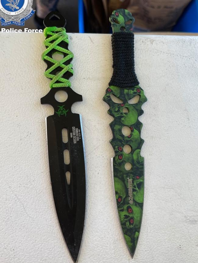 Some of the knives seized.